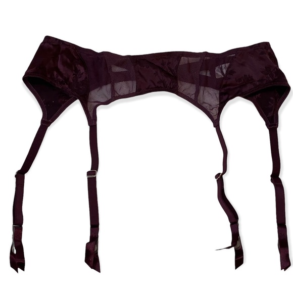 NEW! Victoria’s Secret Satin & Sheer Sexy Garter Belt - XS/S - Eggplant - Picture 6 of 6